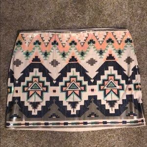 Express Aztec print sequin skirt. Size large